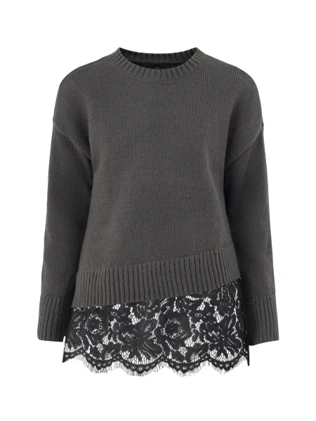 Only Lace Mix Crew Neck Jumper