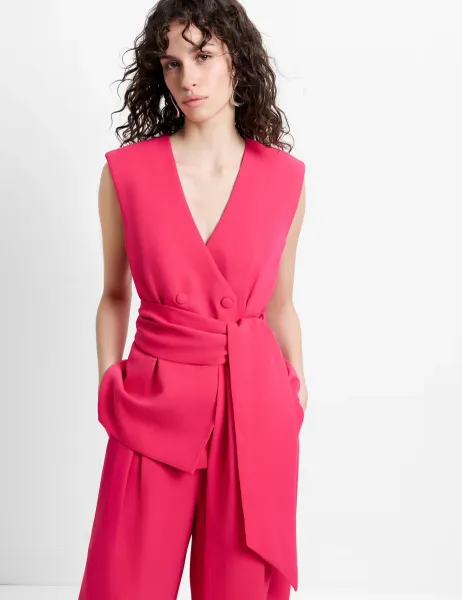 French Connection V-Neck Waistcoat Pink