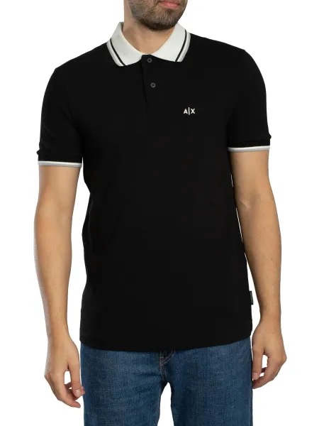 Armani Exchange Slim Fit Contrast Collar Polo Shirt