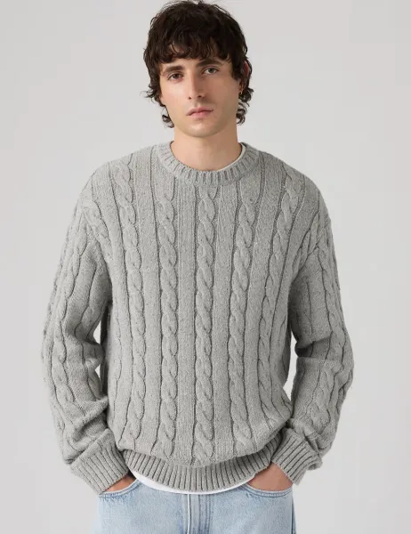 Levi's Levi's Laurel Cable Knit Crew Neck Jumper Grey