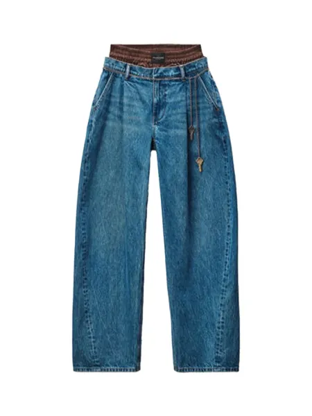 ballon leg trousers D.blue
