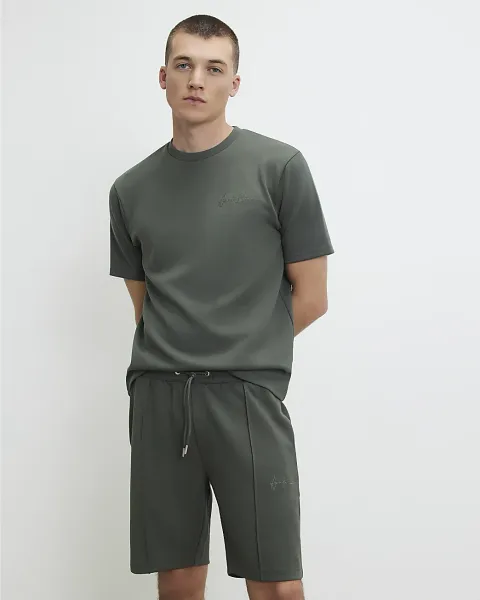 River Island Slim Fit Embroidered Crew Neck T-Shirt