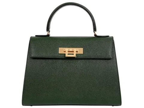 Fonteyn Large Dolomite Pebble Print Calf Leather Handbag - Dark Green - 2