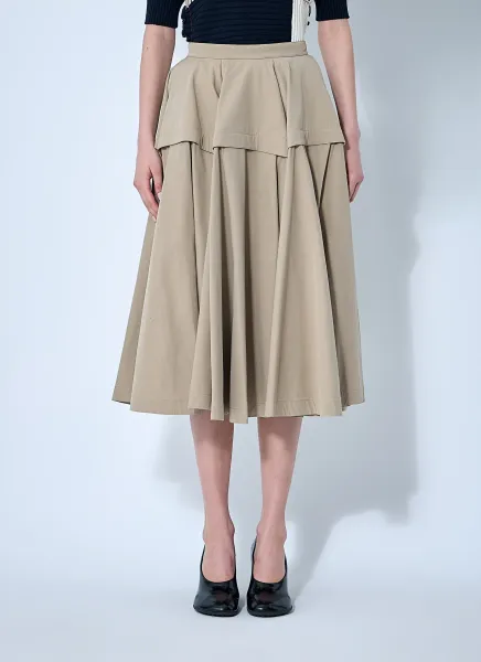 Gathered Midi Skirt