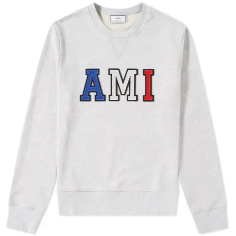 AMI Collegiate Tricolour Patch Logo Crew Sweat