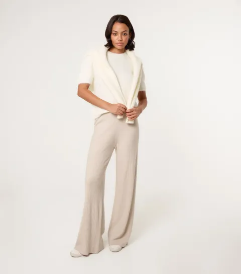 Women's Stone Knit Wide Leg Trousers