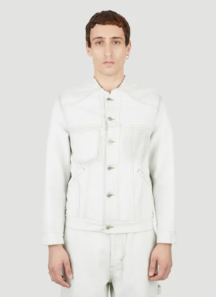 Collarless Denim Jacket