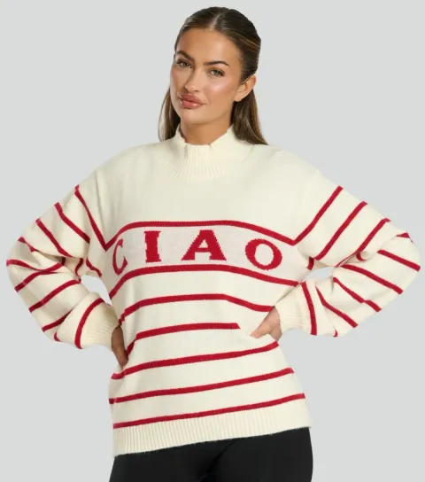 Women's Cream Ciao Striped Jumper