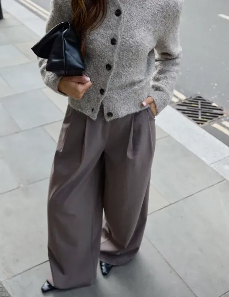 WAT THE BRAND Tailored Wide Leg Trousers