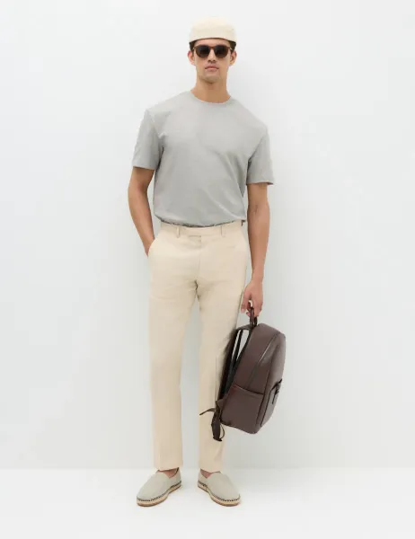 Autograph Tailored Fit Italian Performance Linen Blend Suit Trousers Stone