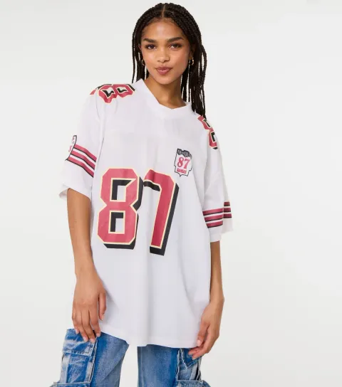 Women's White 87 Print Top