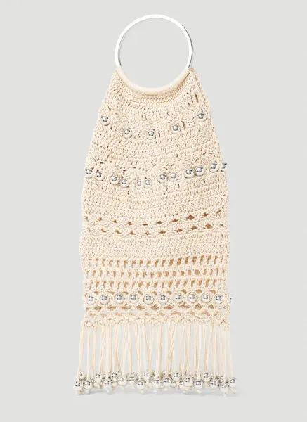 Beaded Crochet Tote Bag