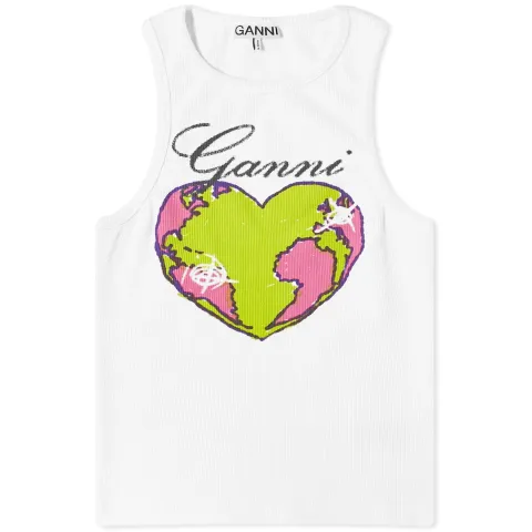 Graphic Rib Heart Tank Top