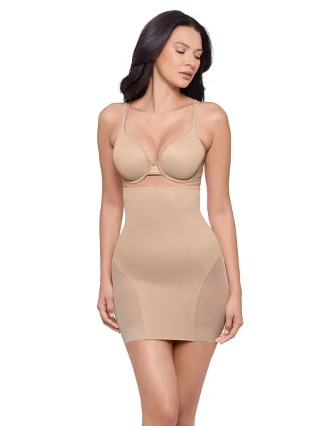 Miraclesuit Sexy Sheer Firm Control High-Waisted Sheer Panelled Shaping Slip Beige