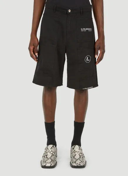 Logo Print Cargo Shorts