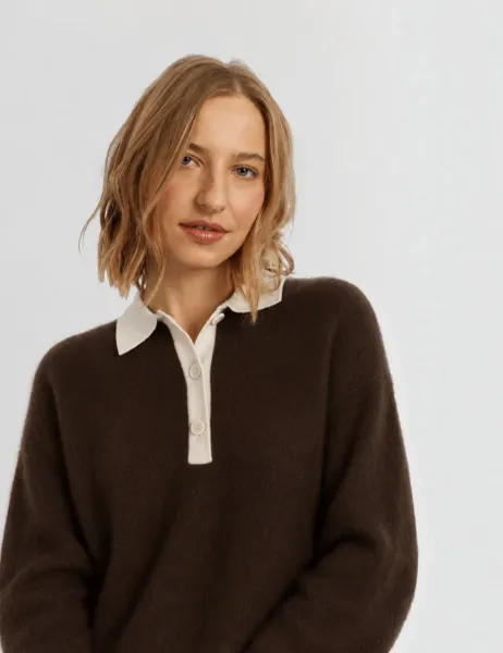 Chinti & Parker Pure Merino Wool Collared Relaxed Sweatshirt
