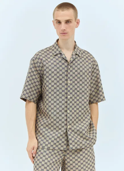 GG Linen-Blend Shirt