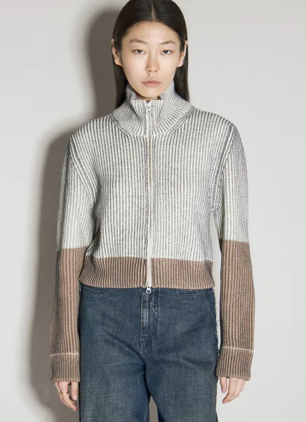High Collar Zip Cardigan