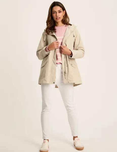Joules Cotton Rich Hooded Raincoat Neutral
