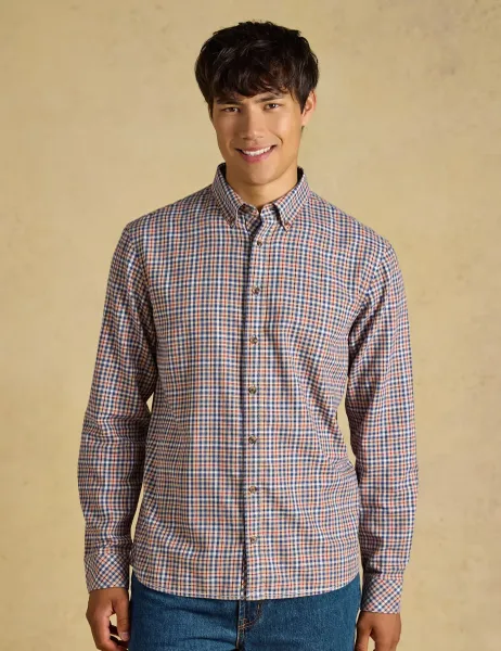 Joules Regular Fit Pure Cotton Checked Flannel Shirt