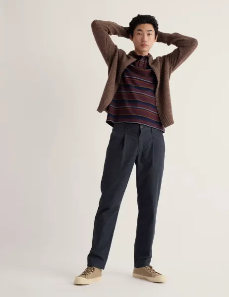 Seasalt Cornwall Relaxed Fit Single Pleat Trousers Navy