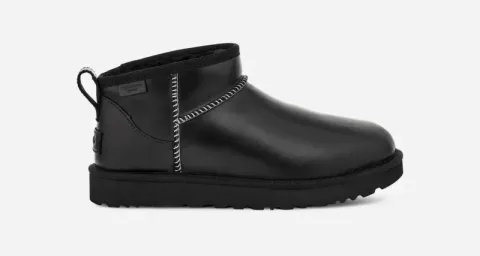 Classic Ultra Mini Leather Regenerate Boot, Leather/Polyester/Wool