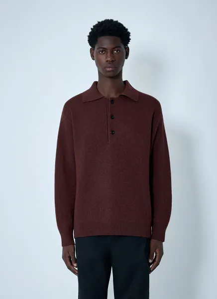 Wool Knitted Polo Sweater