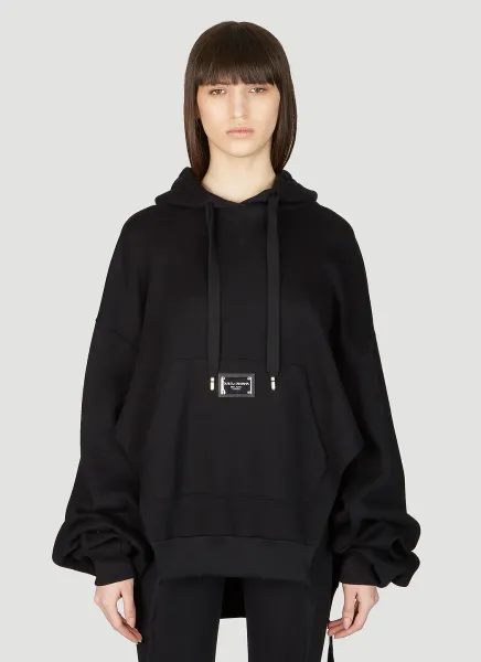 Logo Plaque Hooded Sweatshirt