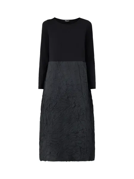 Taffeta Long-Sleeved Midi Dress