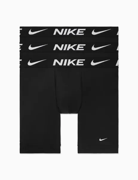 Nike 3 Pack Long Boxer Briefs Black