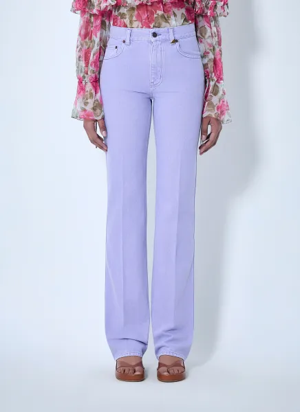 High-rise Flared Denim Trousers