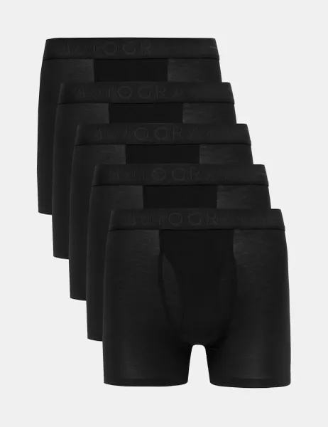 Autograph 5 Pack Supima Cotton Modal Stretch Trunks Black