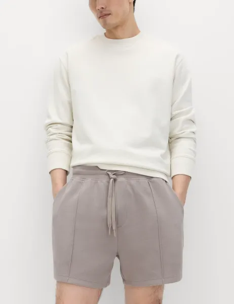 Marks & Spencer Cotton Rich Pique Shorts Latte
