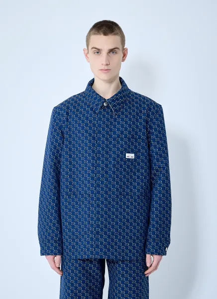 Cotton Jacquard Jacket With GG Shadow