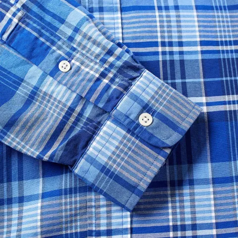 Slim Fit Button Down Check Oxford Shirt