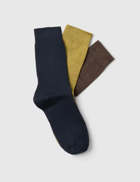 Selected 3 Pack Cotton Rich Socks Gift Box Green