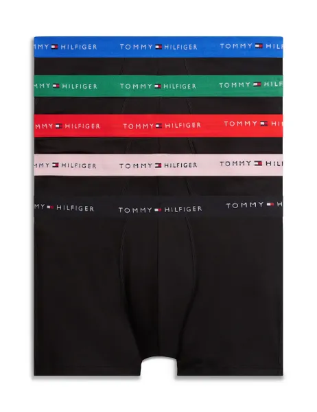 Tommy Hilfiger 5 Pack Signature Cotton Rich Boxer Briefs Black Mix