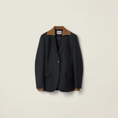 Single-breasted kid mohair jacket
