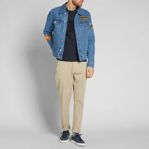 Button Denim Patch Jacket