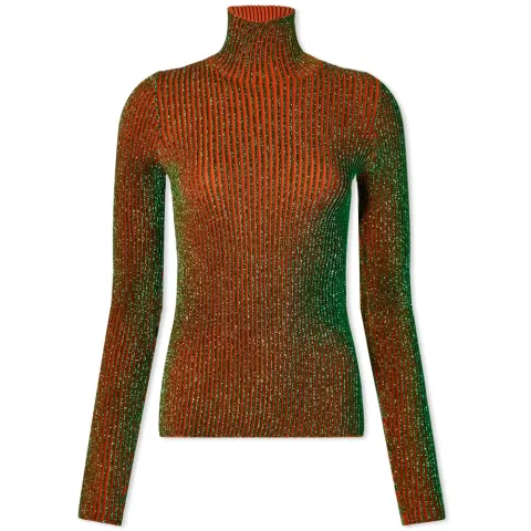 High Neck Lurex Knit Top