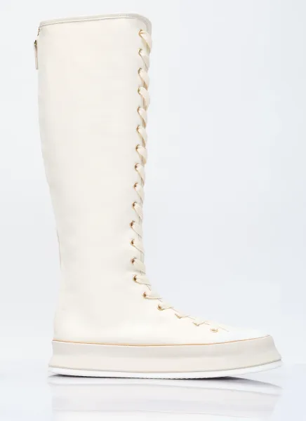 Canvas Lace-Up Boots