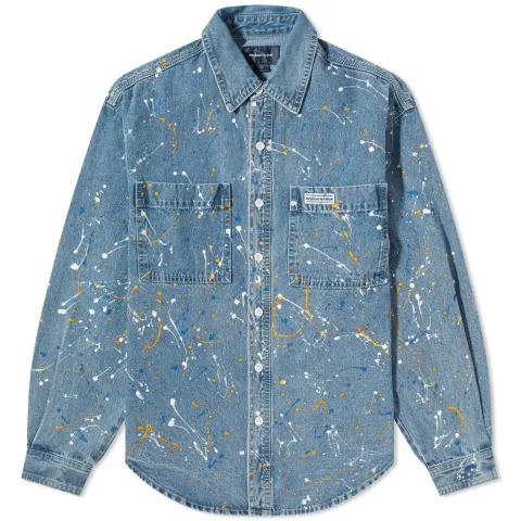 Paint Splatter Denim Shirt