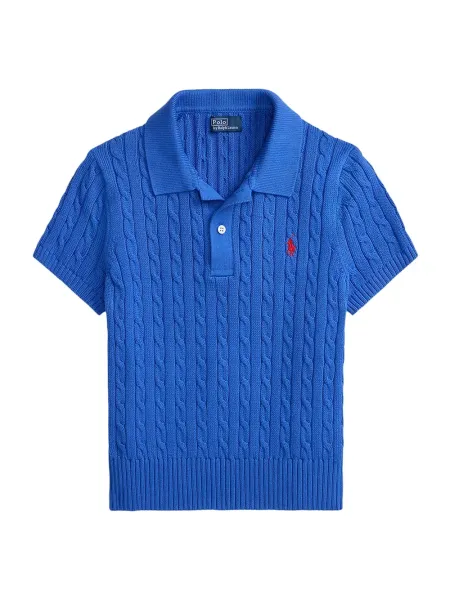 Cropped Polo Shirt Blue