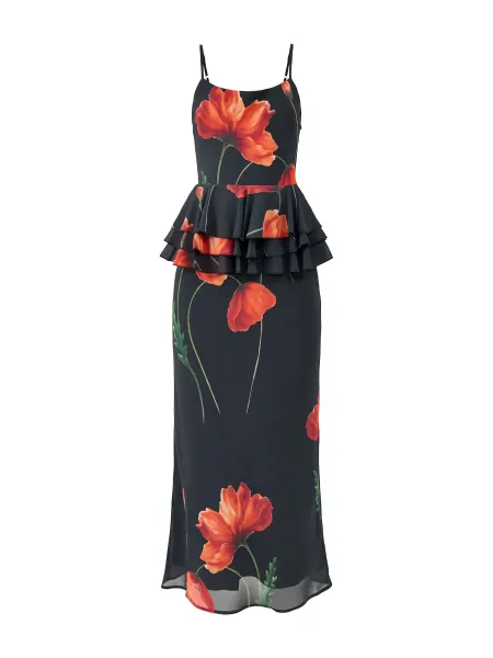 Pretty Lavish Rosie Peplum Ruffle Midaxi Dress