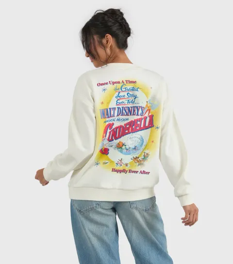 Women's White Cinderella Printed Graphic Sweatshirt