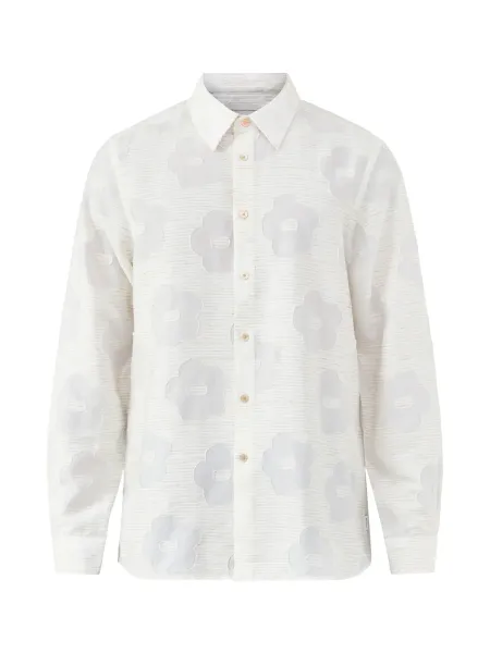 Embroidered Tonal Flowers Shirt