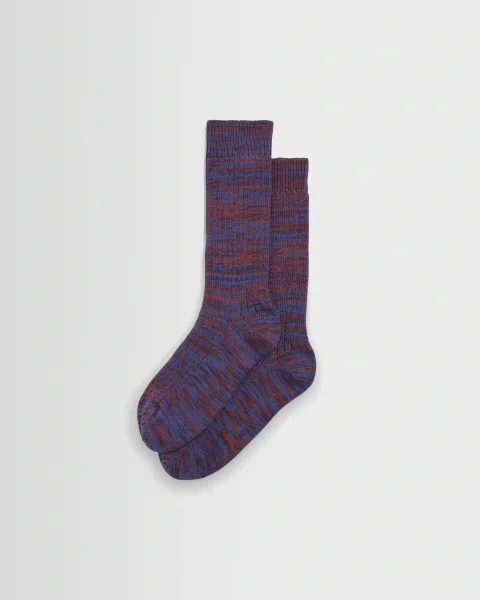 Wax London Sandwell - Blue and Red Twisted Cotton Socks