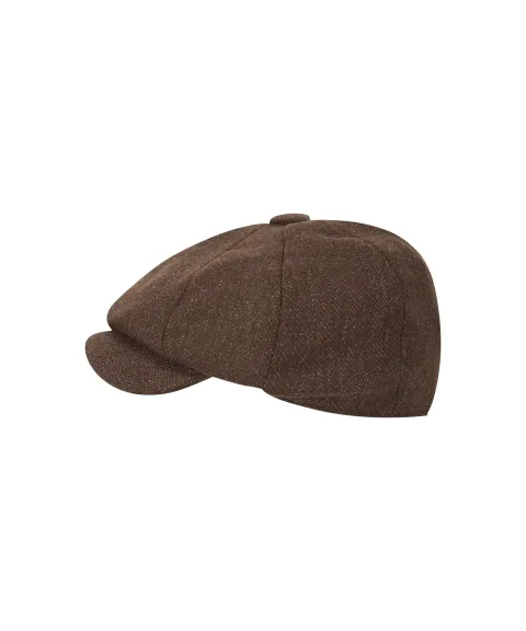 Schöffel Country Women's Newsboy Cap - Chocolate Herringbone Tweed