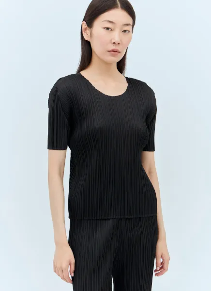 Short-Sleeve Pleated Top