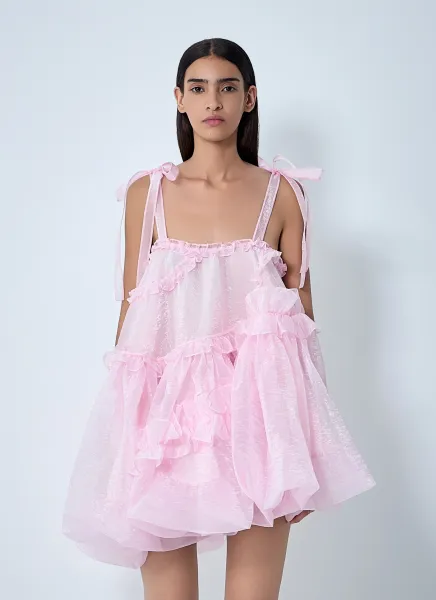 Ruffle Trim Midi Dress